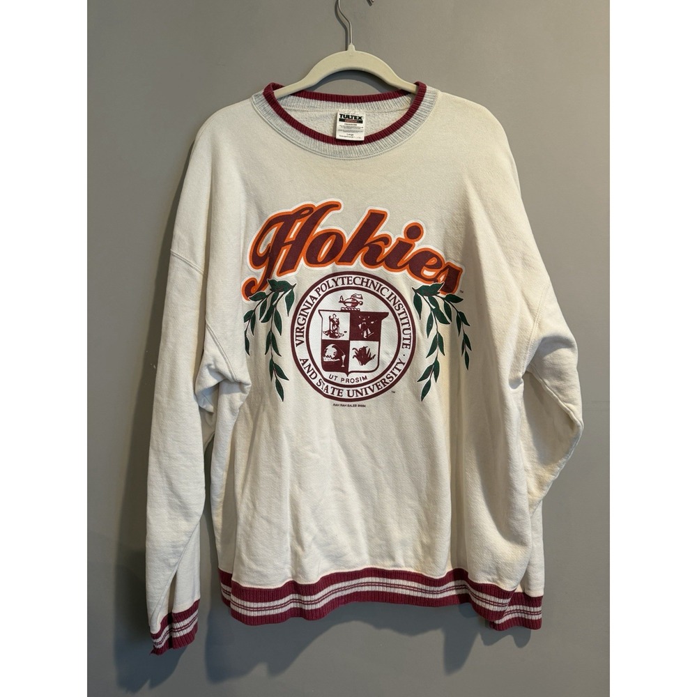 Vintage Tultex 90s Virginia Tech Hokies Crew Neck  Large